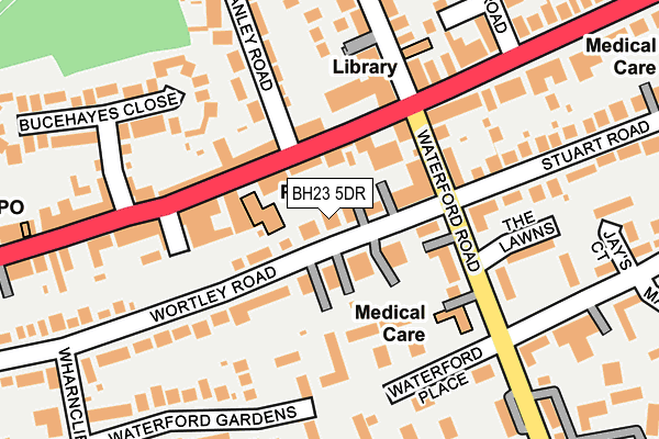 BH23 5DR map - OS OpenMap – Local (Ordnance Survey)