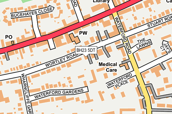 BH23 5DT map - OS OpenMap – Local (Ordnance Survey)