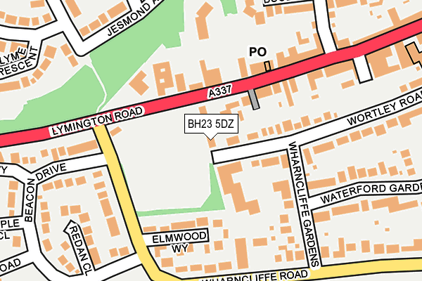 BH23 5DZ map - OS OpenMap – Local (Ordnance Survey)