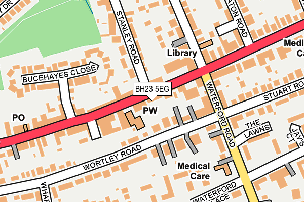 BH23 5EG map - OS OpenMap – Local (Ordnance Survey)