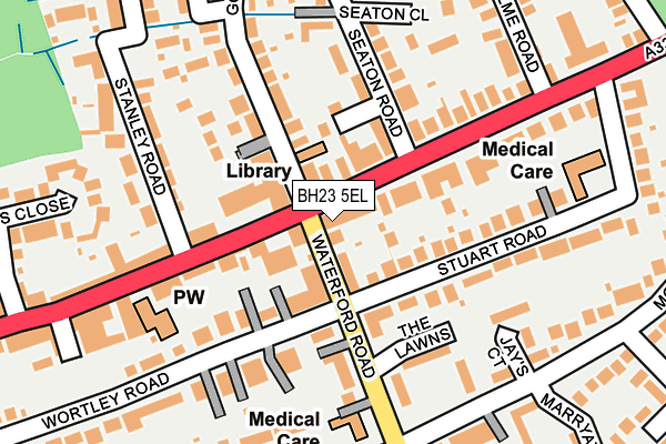 BH23 5EL map - OS OpenMap – Local (Ordnance Survey)
