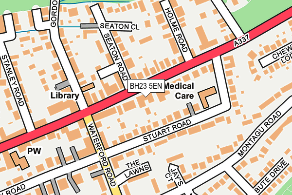 BH23 5EN map - OS OpenMap – Local (Ordnance Survey)