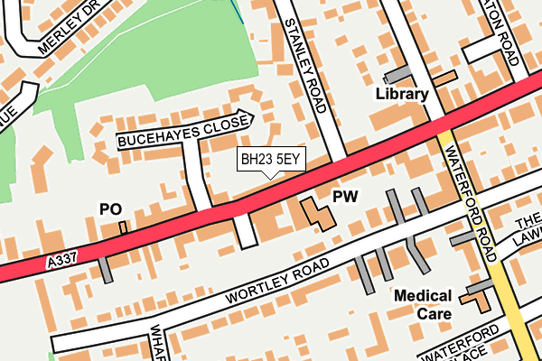 BH23 5EY map - OS OpenMap – Local (Ordnance Survey)