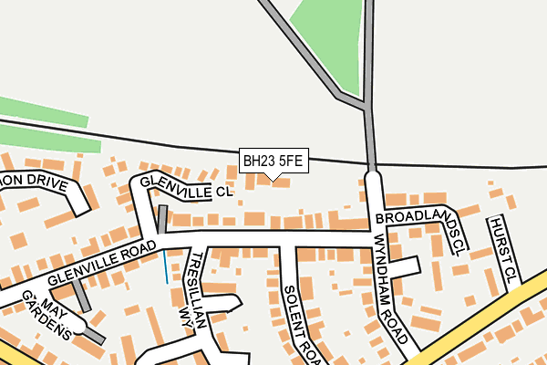 BH23 5FE map - OS OpenMap – Local (Ordnance Survey)