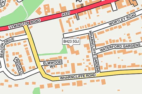 BH23 5GJ map - OS OpenMap – Local (Ordnance Survey)