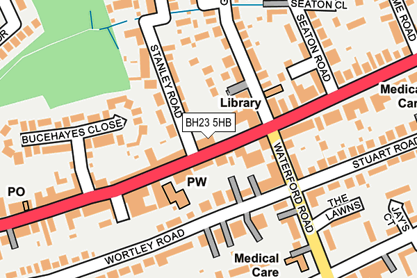 BH23 5HB map - OS OpenMap – Local (Ordnance Survey)