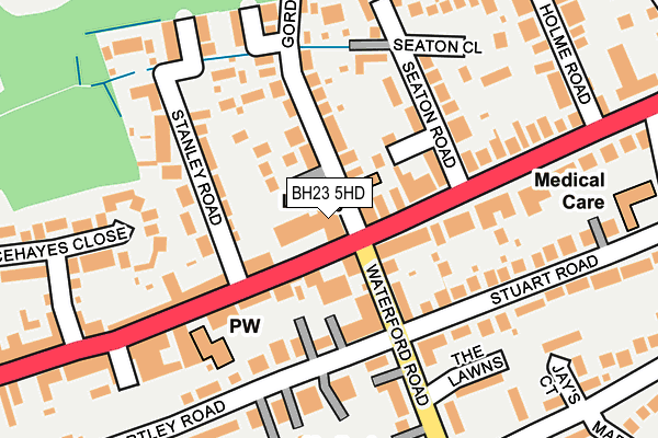 BH23 5HD map - OS OpenMap – Local (Ordnance Survey)