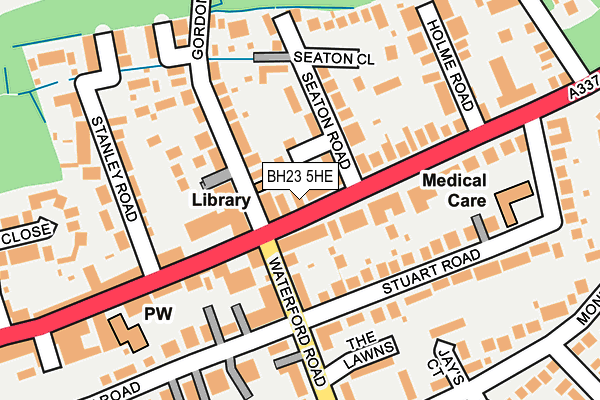 BH23 5HE map - OS OpenMap – Local (Ordnance Survey)