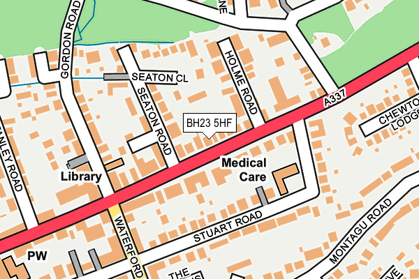 BH23 5HF map - OS OpenMap – Local (Ordnance Survey)