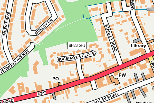 BH23 5HJ map - OS OpenMap – Local (Ordnance Survey)