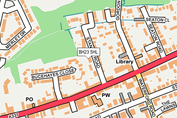 BH23 5HL map - OS OpenMap – Local (Ordnance Survey)