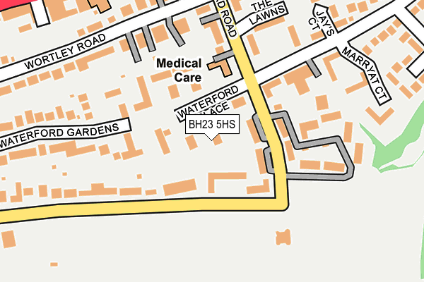 BH23 5HS map - OS OpenMap – Local (Ordnance Survey)