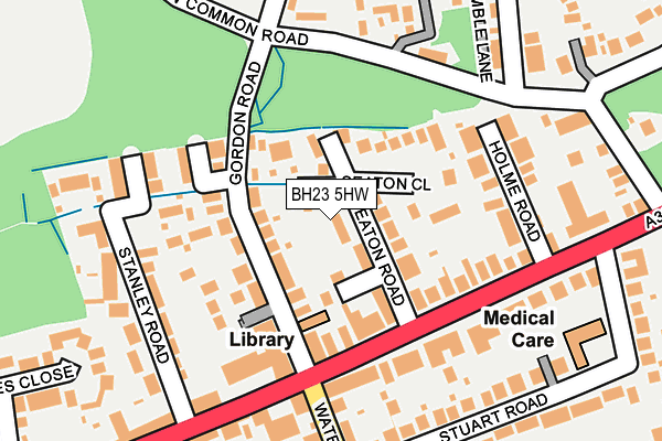 BH23 5HW map - OS OpenMap – Local (Ordnance Survey)