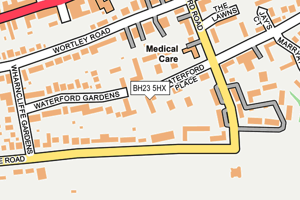 BH23 5HX map - OS OpenMap – Local (Ordnance Survey)