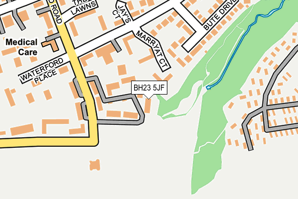 BH23 5JF map - OS OpenMap – Local (Ordnance Survey)
