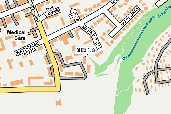 BH23 5JG map - OS OpenMap – Local (Ordnance Survey)