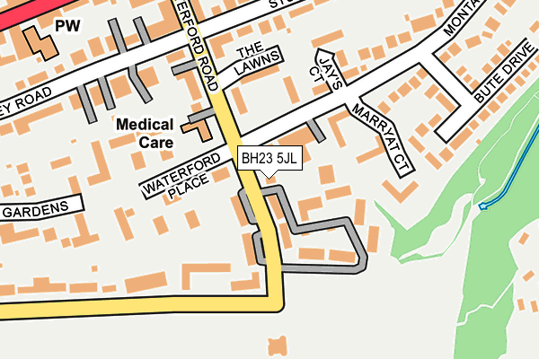 BH23 5JL map - OS OpenMap – Local (Ordnance Survey)