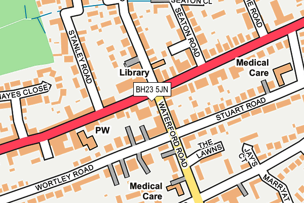 BH23 5JN map - OS OpenMap – Local (Ordnance Survey)