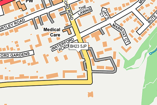 BH23 5JP map - OS OpenMap – Local (Ordnance Survey)
