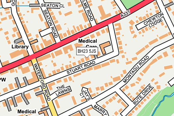 BH23 5JS map - OS OpenMap – Local (Ordnance Survey)