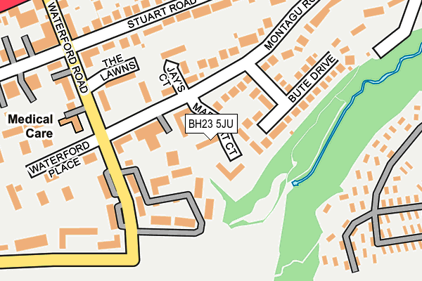 BH23 5JU map - OS OpenMap – Local (Ordnance Survey)