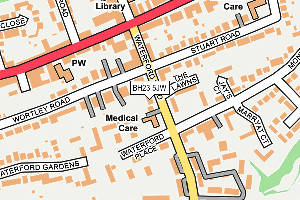BH23 5JW map - OS OpenMap – Local (Ordnance Survey)