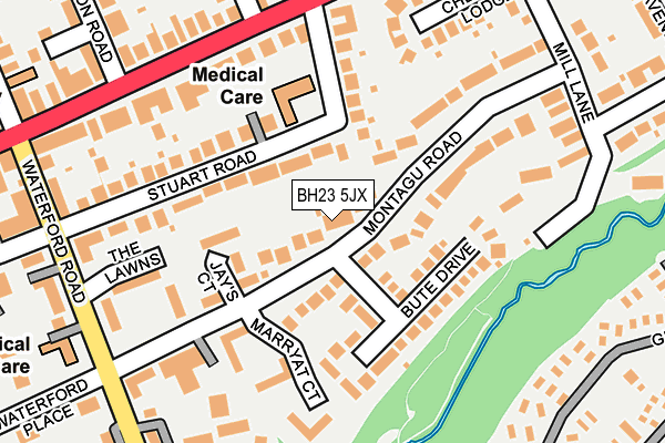 BH23 5JX map - OS OpenMap – Local (Ordnance Survey)
