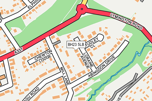 BH23 5LB map - OS OpenMap – Local (Ordnance Survey)