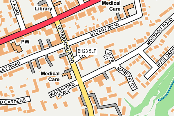 BH23 5LF map - OS OpenMap – Local (Ordnance Survey)