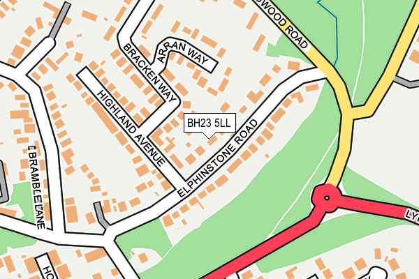 BH23 5LL map - OS OpenMap – Local (Ordnance Survey)