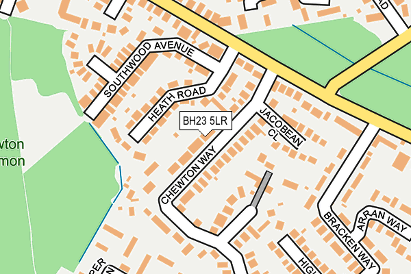 BH23 5LR map - OS OpenMap – Local (Ordnance Survey)