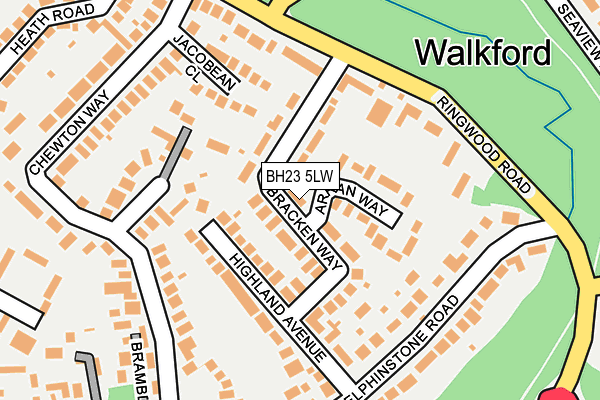 BH23 5LW map - OS OpenMap – Local (Ordnance Survey)
