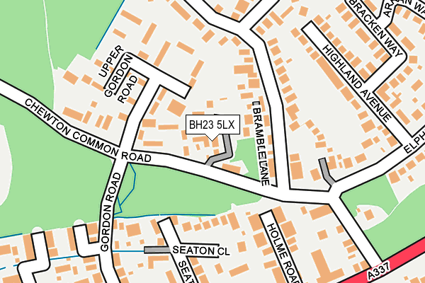 BH23 5LX map - OS OpenMap – Local (Ordnance Survey)