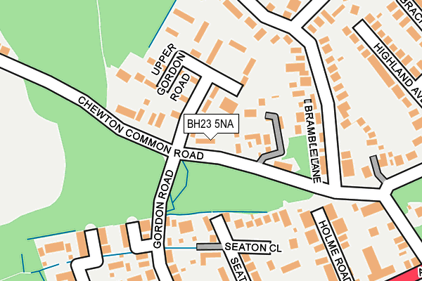 BH23 5NA map - OS OpenMap – Local (Ordnance Survey)