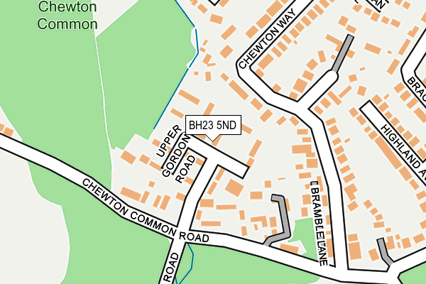 BH23 5ND map - OS OpenMap – Local (Ordnance Survey)