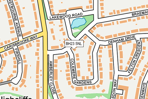 BH23 5NL map - OS OpenMap – Local (Ordnance Survey)