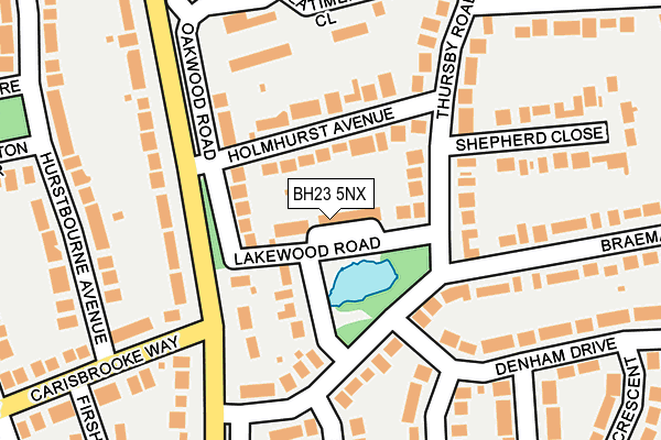 BH23 5NX map - OS OpenMap – Local (Ordnance Survey)