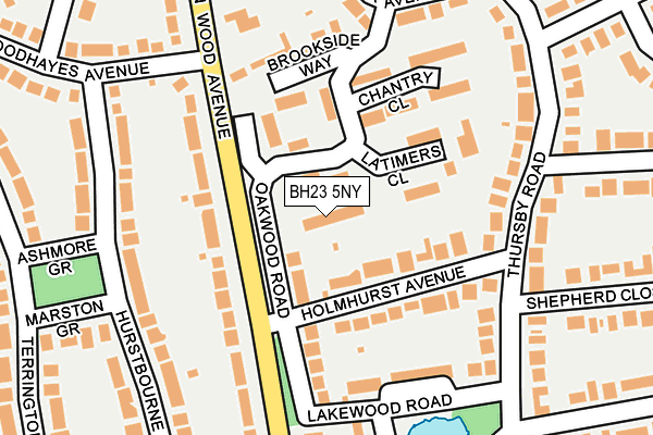 BH23 5NY map - OS OpenMap – Local (Ordnance Survey)