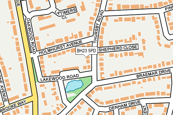 BH23 5PD map - OS OpenMap – Local (Ordnance Survey)