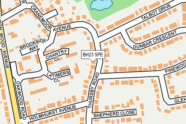 BH23 5PE map - OS OpenMap – Local (Ordnance Survey)