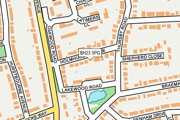 BH23 5PG map - OS OpenMap – Local (Ordnance Survey)