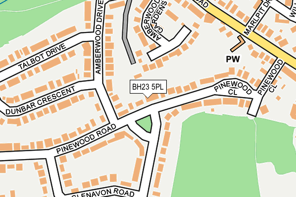 BH23 5PL map - OS OpenMap – Local (Ordnance Survey)