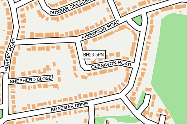 BH23 5PN map - OS OpenMap – Local (Ordnance Survey)