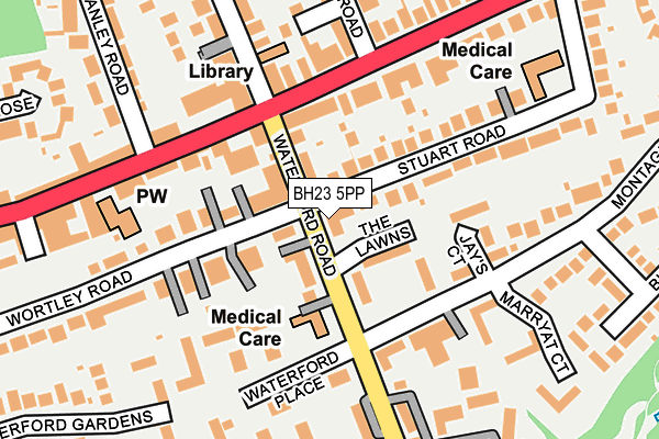 BH23 5PP map - OS OpenMap – Local (Ordnance Survey)