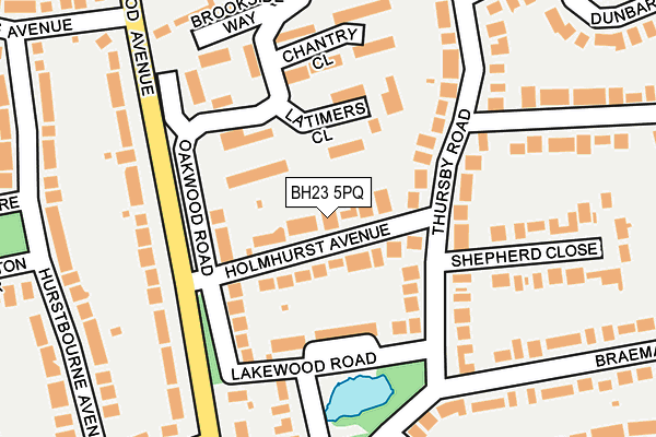 BH23 5PQ map - OS OpenMap – Local (Ordnance Survey)