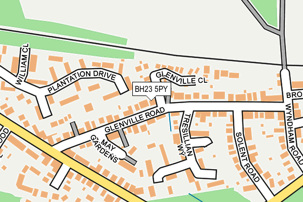 BH23 5PY map - OS OpenMap – Local (Ordnance Survey)