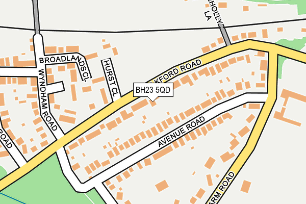 BH23 5QD map - OS OpenMap – Local (Ordnance Survey)