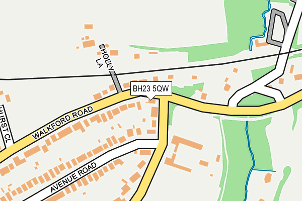 BH23 5QW map - OS OpenMap – Local (Ordnance Survey)
