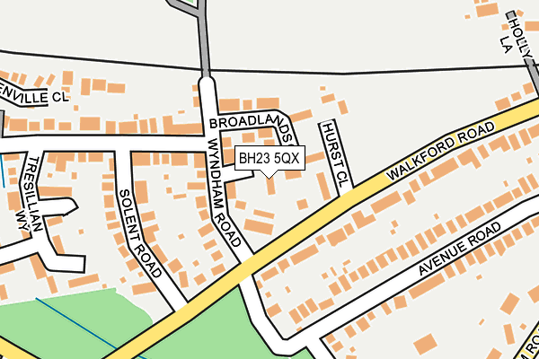 BH23 5QX map - OS OpenMap – Local (Ordnance Survey)