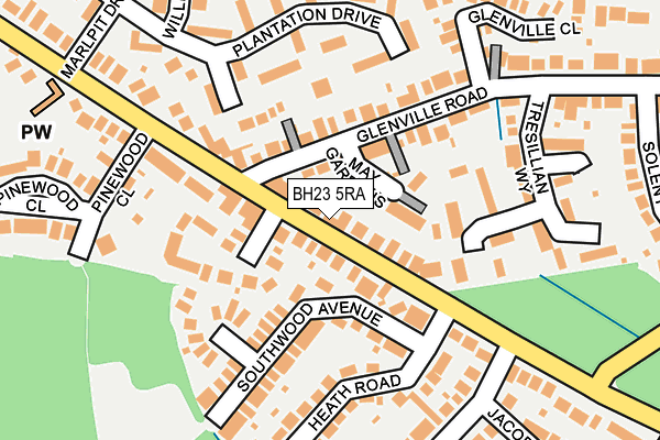 BH23 5RA map - OS OpenMap – Local (Ordnance Survey)